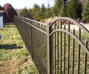 All gates produced by OnGuard are 'full width'; in other words, a 4 foot gate measures 48 inches so allowances have to be made for hardware (hinges and latch). Som other manufacturers sell a 4 foot gate that will fit in a 4 foot opening. Shown here is a four foot wide OnGuard Siskin style arched top gate.