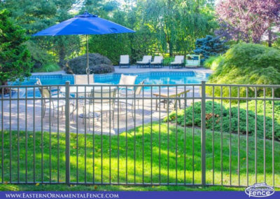 Eastern Ornamental Aluminum EO54202 54 inch BOCA pool code compliant pool fence shown here in the textured Bronze