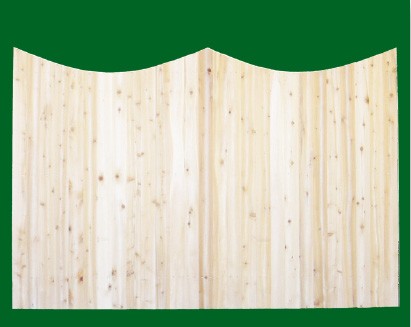 Eastern White Cedar Solid Shaped Privacy Fence panel - Double Concave - with picket cut to the double concave.