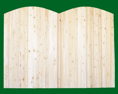 Eastern White Cedar Solid Shaped Privacy Fence panel - Double Convex -  with picket cut to the double convex