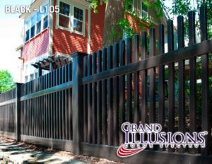 Illusions Classic Victorian straight top picket fence style V700 in Grand illusions black L105