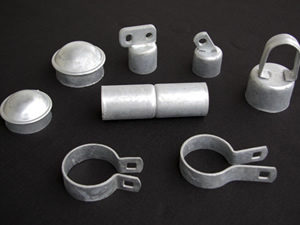 Galvanized chain link fence fittings are most common on commercial installations.