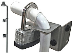 Lockable drop rod sets are often required on pool enclosures with double gates and profencesupply.com has them.