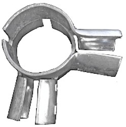 Galvanized or powder coated chain link end and corner clamps can be used on residential or commercial installations.