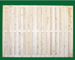 Eastern White Cedar Board On Board Fence with a closed top is available in 3, 4, 5, 6 and 8 foot heights.