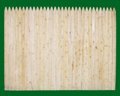 Stockade fence panesl are available in Cedar OR spruce.