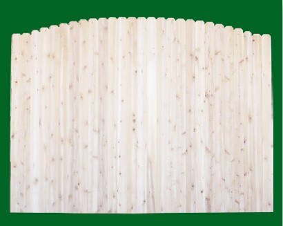 Eastern White Cedar Solid Shaped Privacy Fence panel - Crowned - with a number 11 picket top.