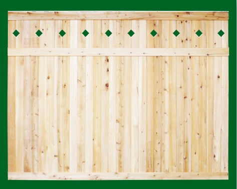Eastern White Cedar one piece T&G Cedar privacy panels with diamond cut outs