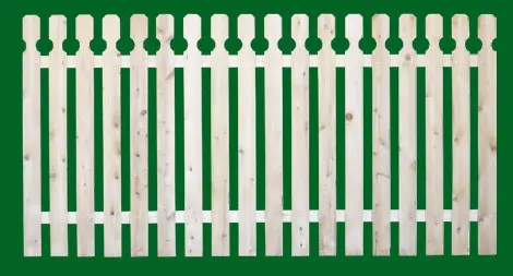 Eastern White Cedar Picket Fence panel with a number 10 shaped picket