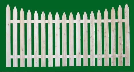 Eastern White Cedar Picket Fence panel with a number 3 shaped picket and scalloped top